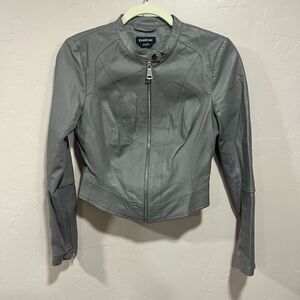 Bebe Gray leather jacket